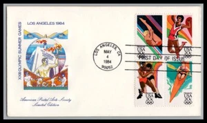 US FDC # 2082-2085 20c 1984 Olympics block HF 1984, 9p2273 - Picture 1 of 1