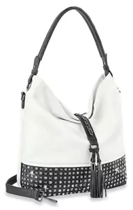 Neue Nieten große weiße Hobo Handtasche mit Quaste, Handtasche, Beuteltasche, kostenloser Versand - Bild 1 von 1