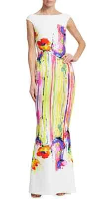 NUEVO CON ETIQUETAS Chiara Boni La Petite Bata Pureza Sirena Vestido en Amapolas Espejadas 12 Foto 1 de 4