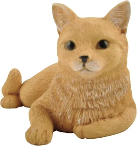 3 Inch Orange Cat Posing Hand Painted Mini Figurine Statue Sculpture *NEW - Picture 1 of 4