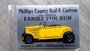 Phillips County Rod Custom Family Fun Run Plaque 1989 Daytona Trophy VTG NOS - Picture 1 of 2