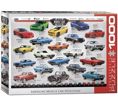 SEALED 2015 American Muscle Car Evolution 1000 Piece Jigsaw Puzzle Eurographics - Image 1 of 4