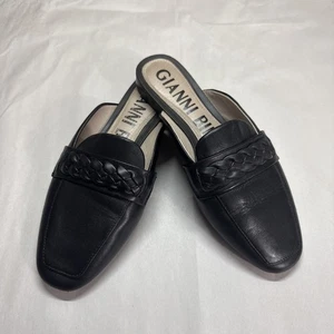 Ballerine Gianni Bini donna mules taglia US 7 M nere dettagli intrecciati pelle città - Foto 1 di 11