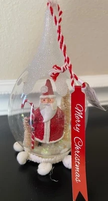 Vintage Santa in glass Demdaco Christmas tree ornament New - Image 1 of 4