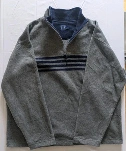 GAP 1/2 Zip Pullover Fleece Sweater Gray Blue Long Sleeves Size XL - Picture 1 of 9