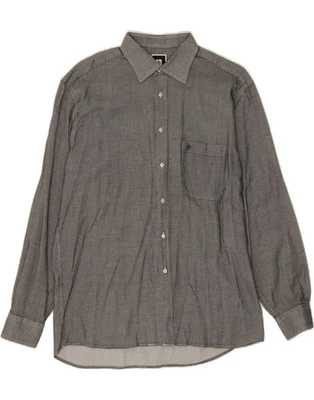 ROCCOBAROCCO Mens Shirt Size 17 1/2 44 XL Grey Check Cotton DJ90 - Image 1 of 4