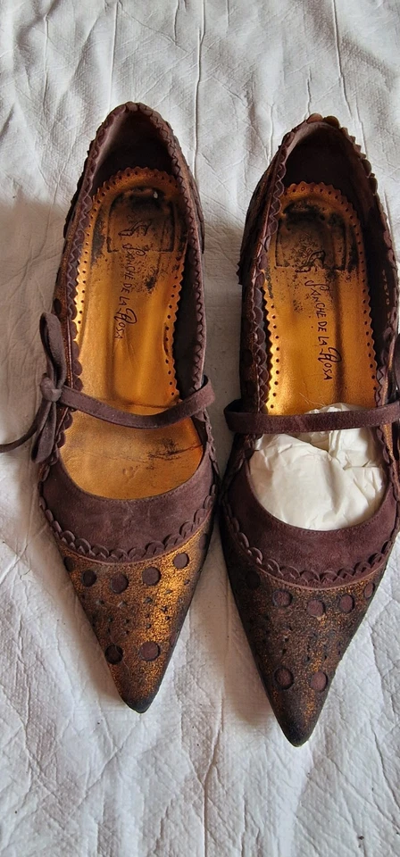 Chaussures Femme Sanche de la rosa en cuir couleur marron mordoré - Photo 1/4