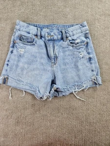 Pantalones Cortos American Eagle Para Mujer 4 Lavado Ligero Denim Envejecido Tiro Alto Elastizados - Imagen 1 de 13