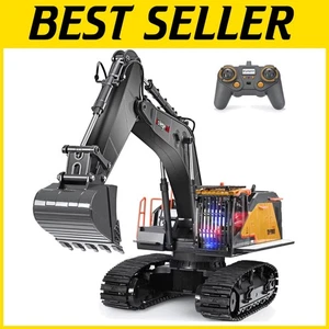 1:14 RC Excavator with 22 Channels & Realistic Lights - Perfect Gift for Boys 8+ - Picture 1 of 9