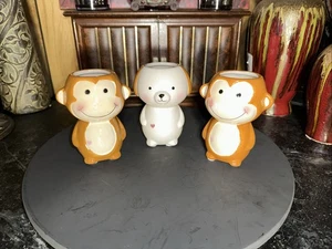 Cute Ceramic Animal Containers - Pencil/Pen Holders Set of 3 - Picture 1 of 6