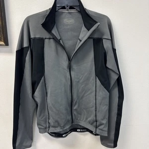 Sugoi Cycling Jacket Medium Gray Black Full Zip Long Sleeve Mens Bike Jersey L - Picture 1 of 8