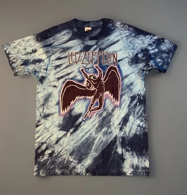 Verdadero De Colección Led Zeppelin Hombres XL Fruit Of The Loom Etiqueta Puntada Única 1984 Azul Foto 1 de 4