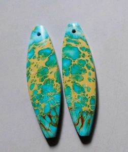 Par de piedras preciosas sueltas a juego de sedimentos marinos perforados de 27,55 quilates 39,3X11,3 mm - Imagen 1 de 3