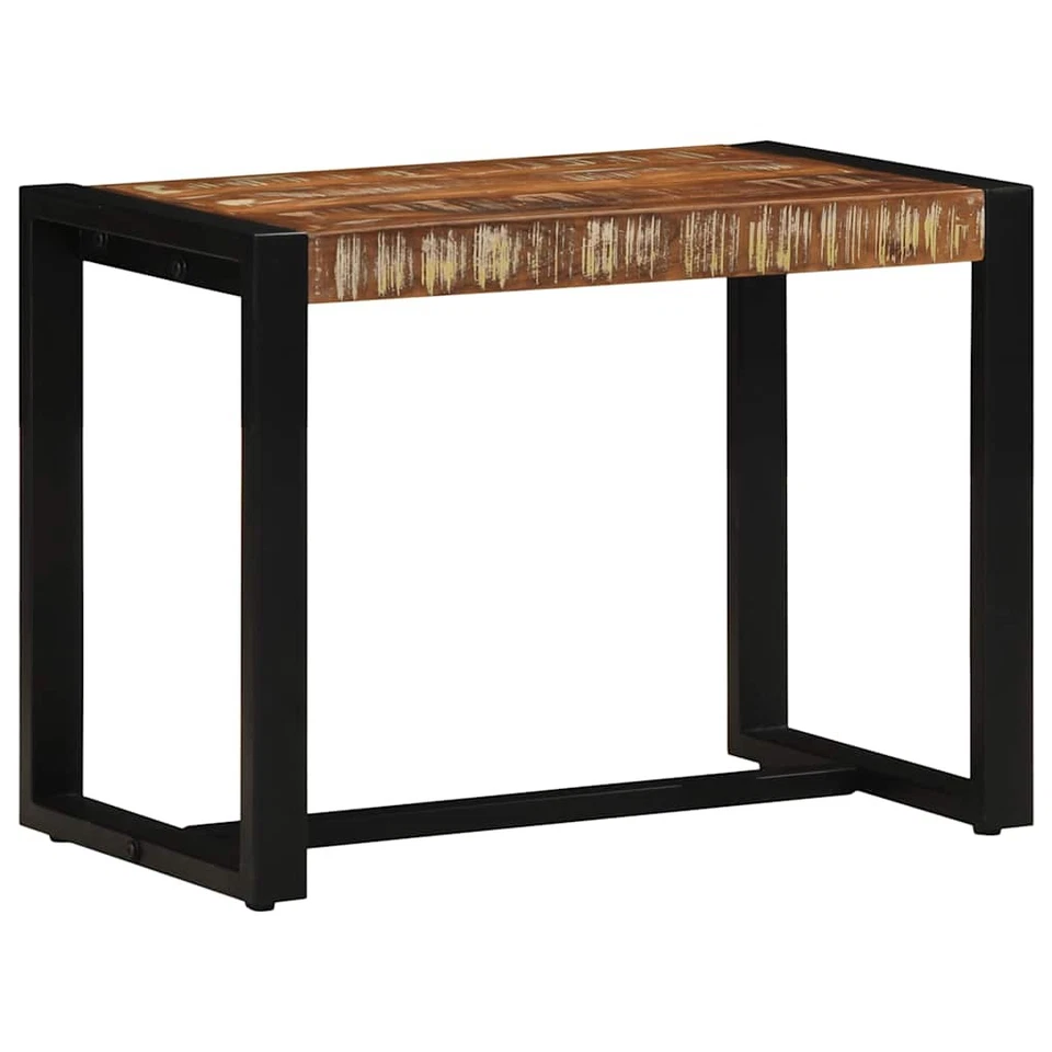 Bench Multicolour Solid Reclaimed Mango Wood with Iron Legs 60x35x45 cm Vintage - Image 1 of 4