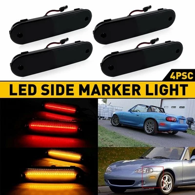 Marcador de luz lateral LED ahumado rojo ámbar impermeable para Mazda Miata MX-5 1990-2005 Foto 1 de 4