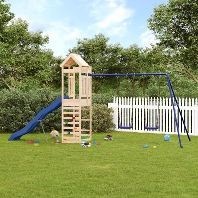 Spielturm Klettergerüst mit Kletterwand Rutsche Schaukel Spielzubehör für Garten - Bild 1 von 4