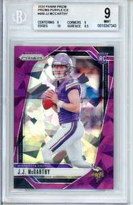 2024 Panini Prizm JJ McCarthy #400 Purple Ice /225 BGS 9 - Picture 1 of 2