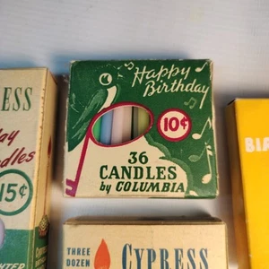 Birthday Candles Cypress And Columbia Vintage Candles Lot (4) 10 Cents - Picture 1 of 8