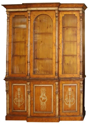 Librería estilo antiguo de pino inglés, estilo campestre francés Foto 1 de 4