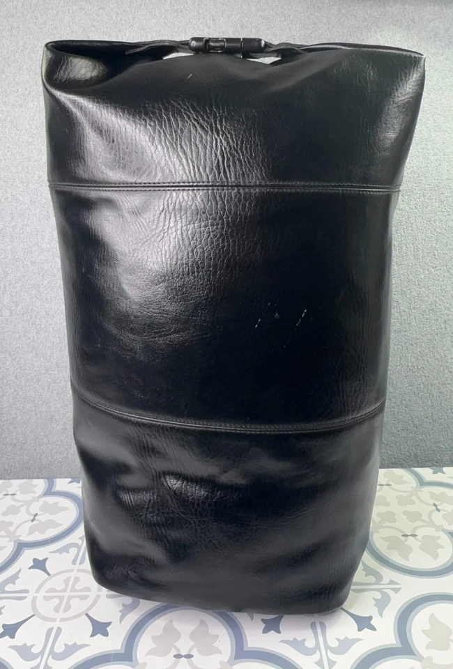 Karl Lagerfeld Weekender Black Leather Duffle Bag Sling Bag Travel Designer - Image 1 of 4