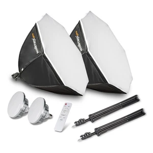 Walimex pro 2x Octagon LED Softbox Fotoestudio Set por studio-ausruestung.de - Imagen 1 de 6