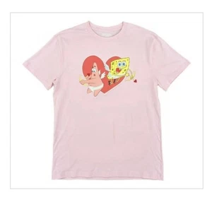 SpongeBob Schwammkopf Herren hellrosa kurzärmliges grafisches T-Shirt Large - Bild 1 von 5