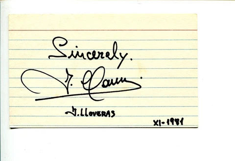 Juan Lloveras Famous Opera Singer Signed Autograph Cover
