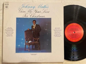 Johnny Mathis Give Me Your Love For Christmas LP Columbia Stereo Holiday M-!!!! - Picture 1 of 4