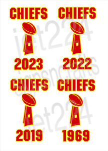 Kansas City Chiefs STICKER DECAL Super Bowl 2023 2022 2019 1969 Mahomes Kelce