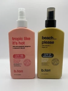2 Pack B.Tan Beach Please Tropic Like It’s Hot Tanning Spray Oil 8oz - Picture 1 of 5
