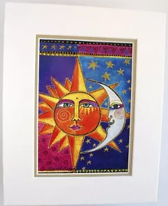 Sister Sun di Laurel Burch stampa astratta opaca sole astratto luna stelle ❤❤ - Foto 1 di 2