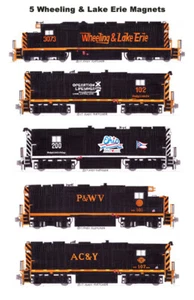 Wheeling & Lake Erie locomotives 5 magnets Andy Fletcher - Picture 1 of 1