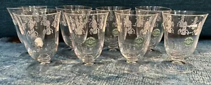 VTG Set Of 8 Lenox Etch Fine Crystal Wine Glasses Made In Italy LIGHTHOUSES New - Picture 1 of 4