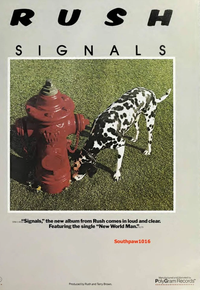 Classic 1982 Rush "Signals"  Album Release Promo Trade Reprint Advertisement - Image 1 of 1