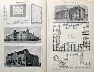 1893 Antica Stampa = CASE LAVORATORI = Architettura Popolare = Old Print - Picture 1 of 1