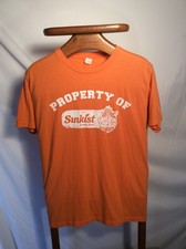 Vintage Mens Orange Nation Sunkist Soda T Shirt Soft Thin Cotton Blend Size L