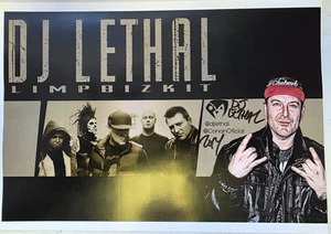 DJ Lethal Limp Bizkit HAND  Signed presentation size A4 on glossy print Rock - Picture 1 of 13