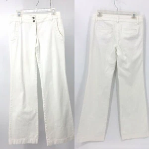 Loft Women’s White Denim Straight Leg Jeans Mid-Rise Tall Sz 2 33X33 Moto Boho - Picture 1 of 6