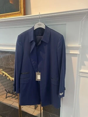 CANALI COAT  - Men's Size  46R (US)/56 (Eu)  - Wool Blue Overcoat - Image 1 of 4