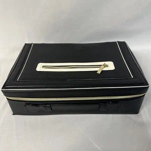 New Estee Lauder Travel Makeup Portable Bag Box Black White Handled - Picture 1 of 16
