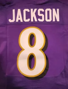 Lamar Jackson Baltimore Ravens #8 Purple Nike Vapor Elite Authentic Jersey 48 XL - Picture 1 of 24