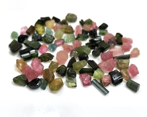 52.10 Crt Ravishing Multi Tourmaline Raw Size 4-8 MM For Jewelry Loose Gemstone - Picture 1 of 5