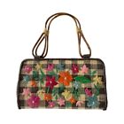 Franchi Straw Embroidered Floral Handbag