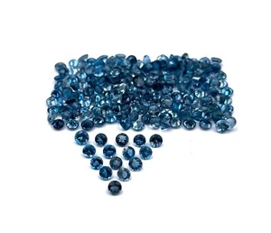 2.25 MM Natural London Blue Topaz Round Cut Loose Gemstone Lot 50 Pcs - Picture 1 of 6