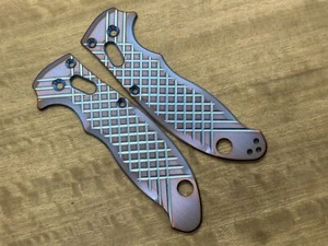 2 Tone (Blue-Purple) FRAG Cnc milled Titanium scales for Spyderco MANIX 2 - Picture 1 of 4