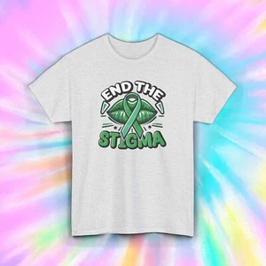 End the Stigma Mental Health Awareness Support Ribbon Graphic T-Shirt Tee S-5XL - Picture 1 of 13