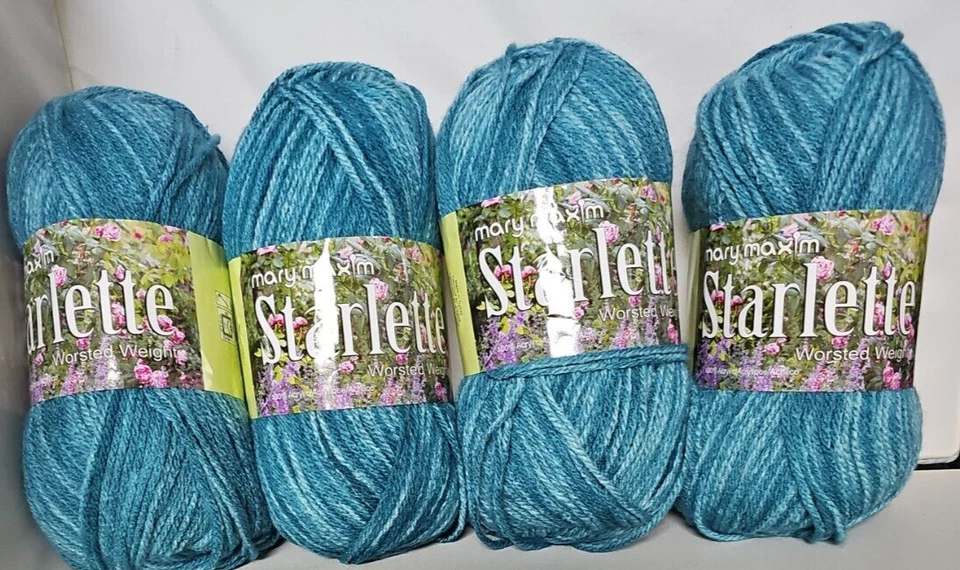 Mary Maxim Starlette Yarn Teal Heather 848787022088