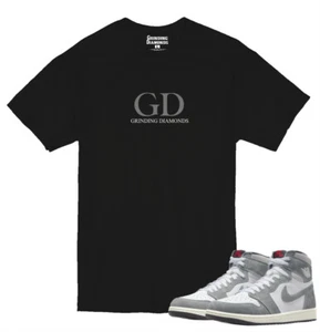 Grinding Diamonds T-Shirt passend zu Retro Jordan 1 Washed Black Sneaker. GD - Bild 1 von 1