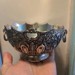 Raimond Silver plate Candy Bowl with swinging Ring Handles From The 1960’s - Picture 1 of 12