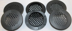 Lüftungsgitter 35 mm Kunststoff schwarz 6 Stück für Terrarienbelüftungen - Bild 1 von 1
